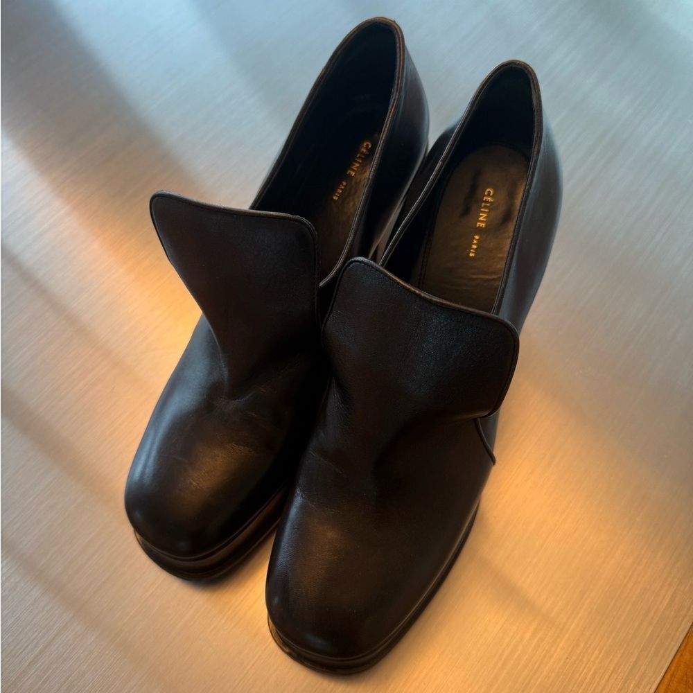 Celine Dark Brown Leather womens Loafers- size 41